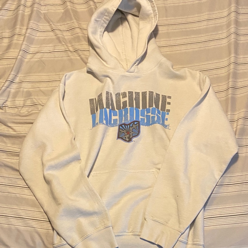 Gildan White Lacrosse Hoodie